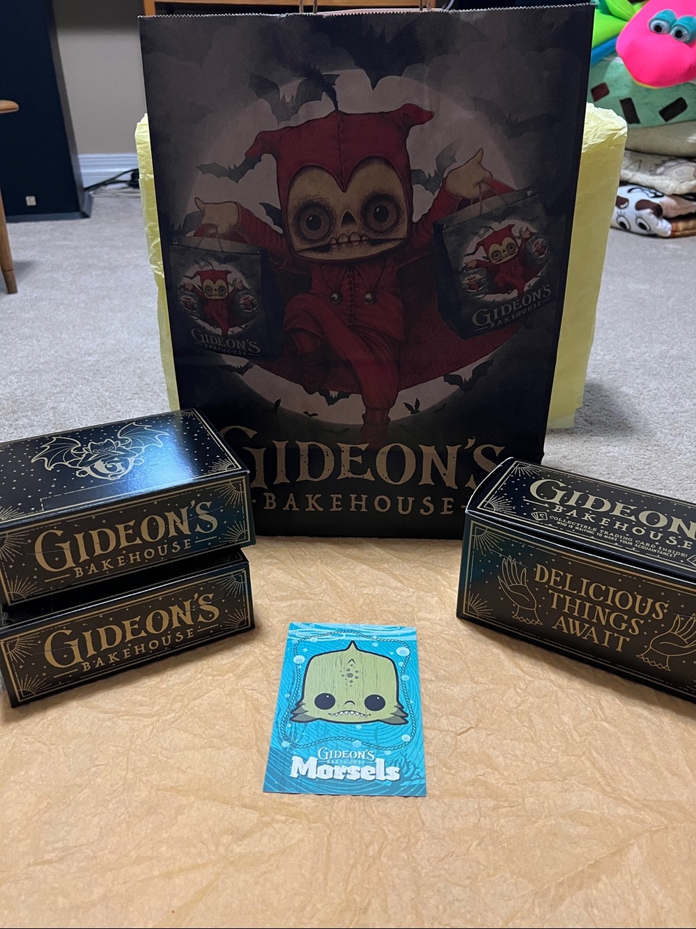Gideon’s Bakehouse Cake/Cookie Box Bag and Menu Card